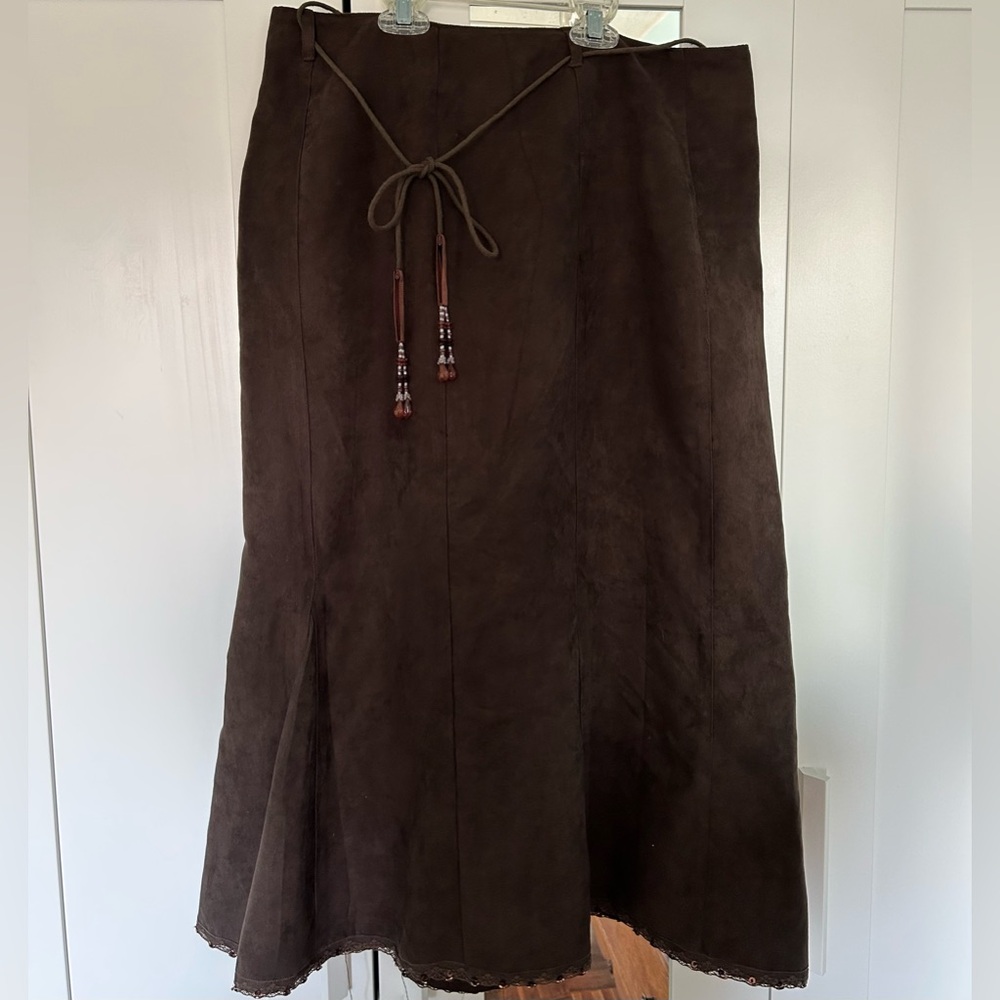 Elegant Brown A-Line Skirt